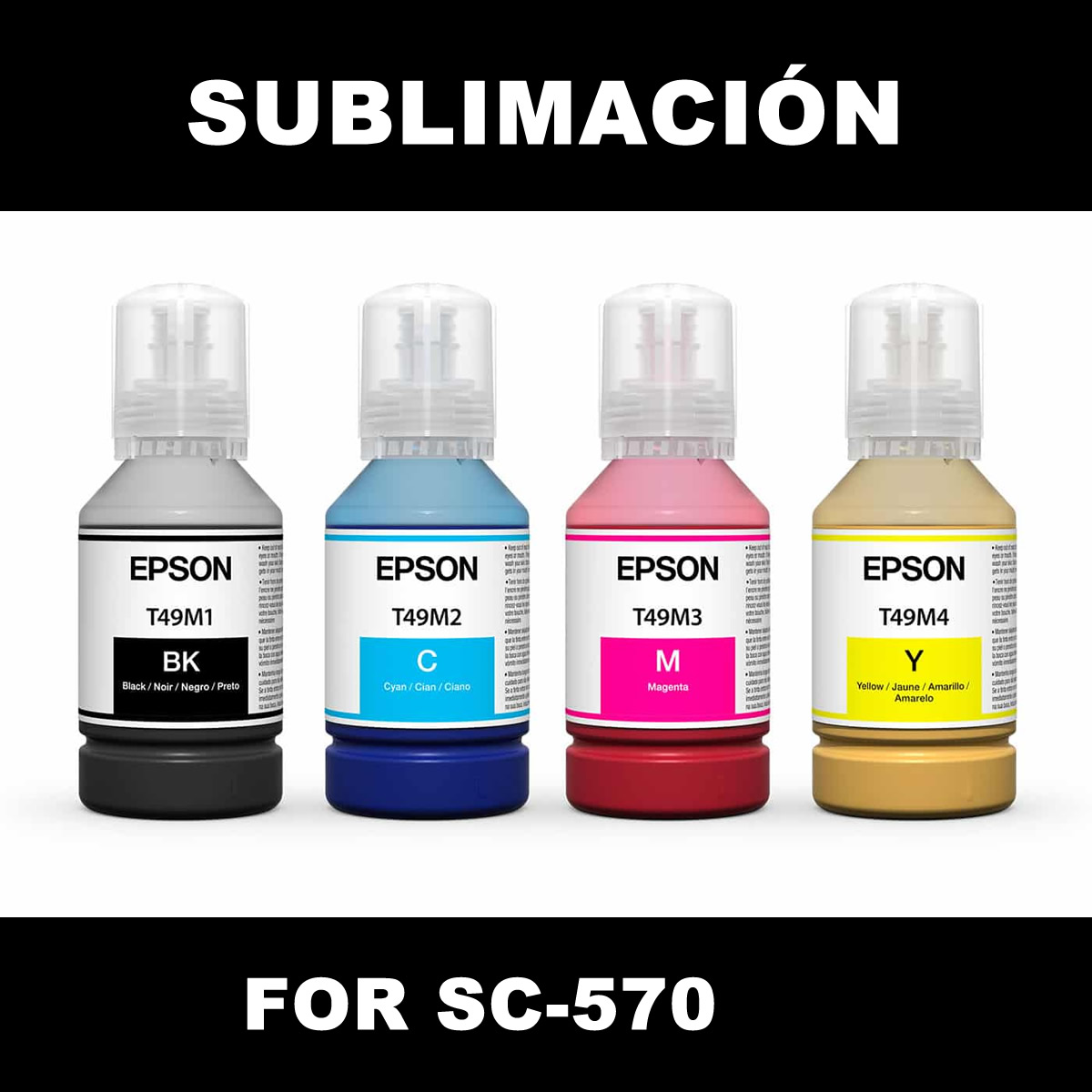 Tinta Epson Sublimación T49M Original KIT DE 4 COLORES – SubliTextil
