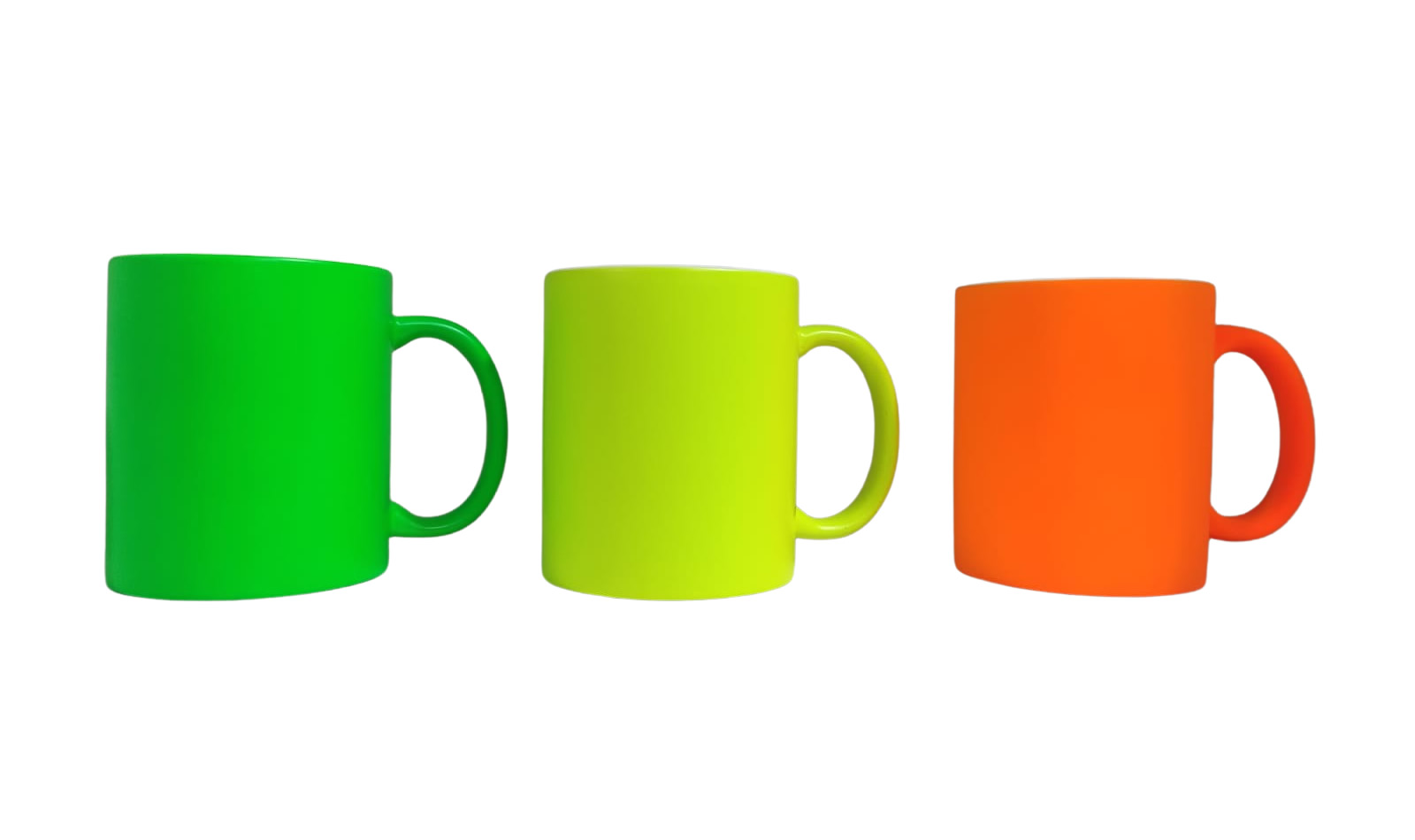 Taza de cerámica flúor para sublimar amarillo verde y naranja